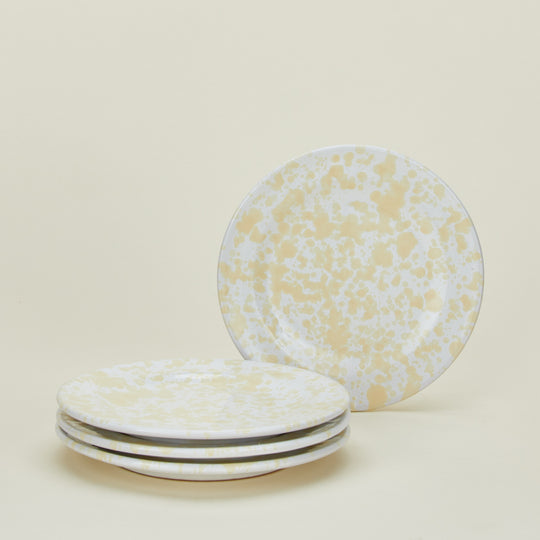 Splatter Salad Plate, Set of 4 - White/Ivory