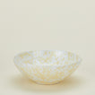 Splatterware serving bowl in white and ivory