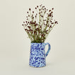Small splatterware pitcher in sky and cobalt with florals