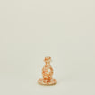Small splatterware candlestick holder in ivory and bronze