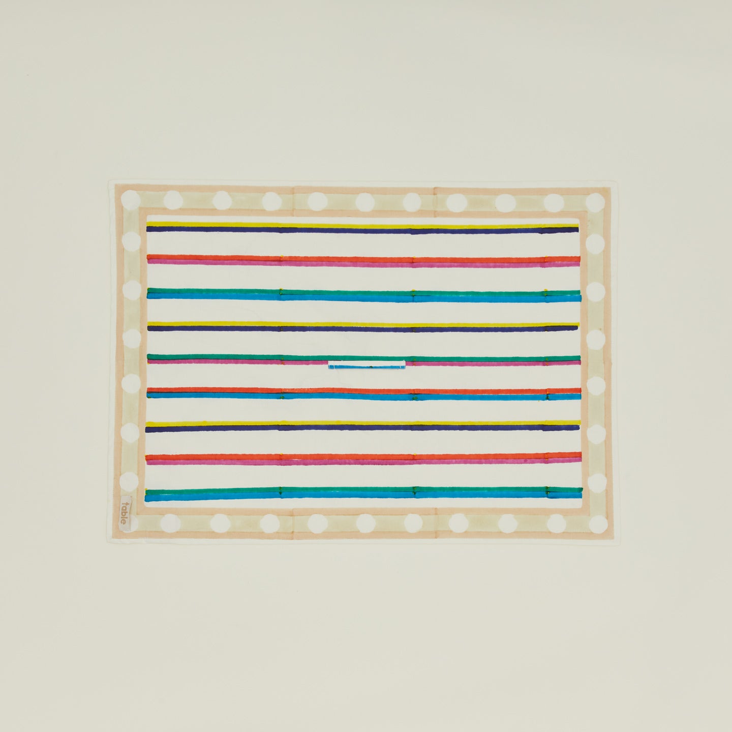 Block Printed Dish Cloth in Multi Stripe.