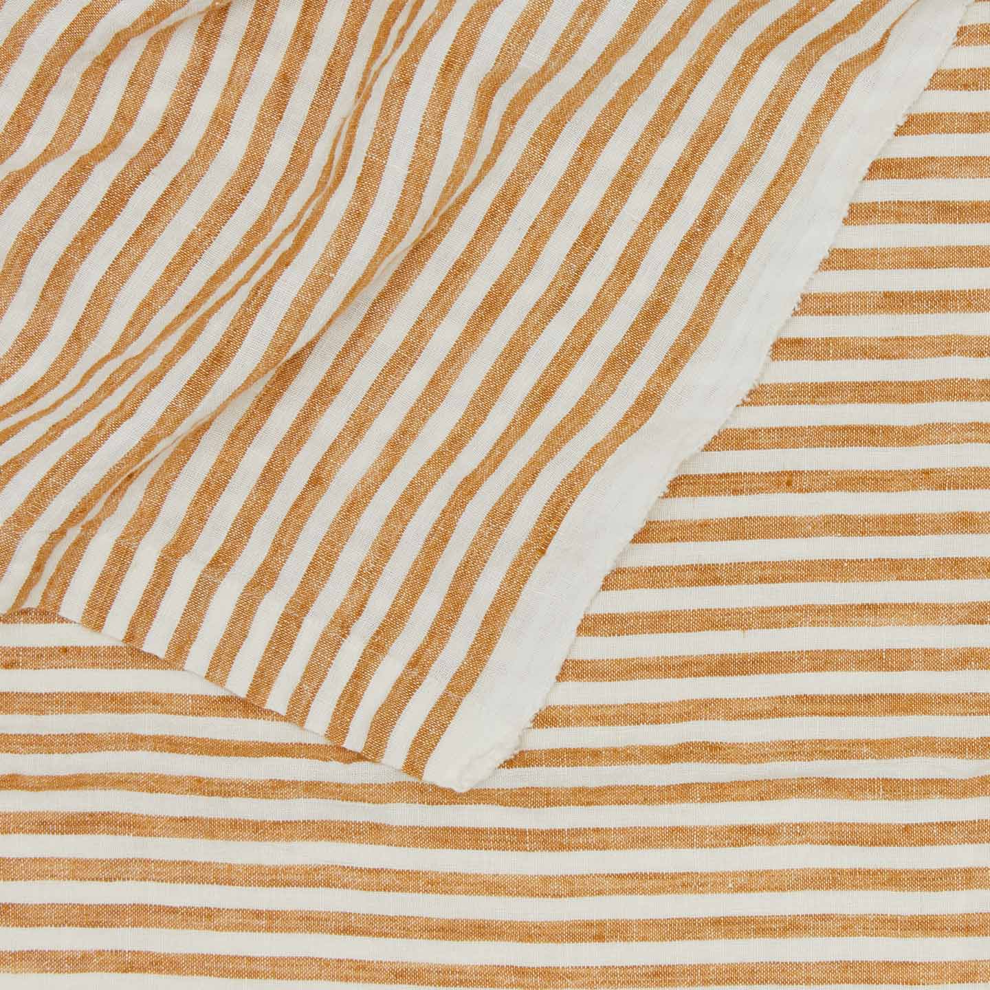 Yellow striped tablecloth