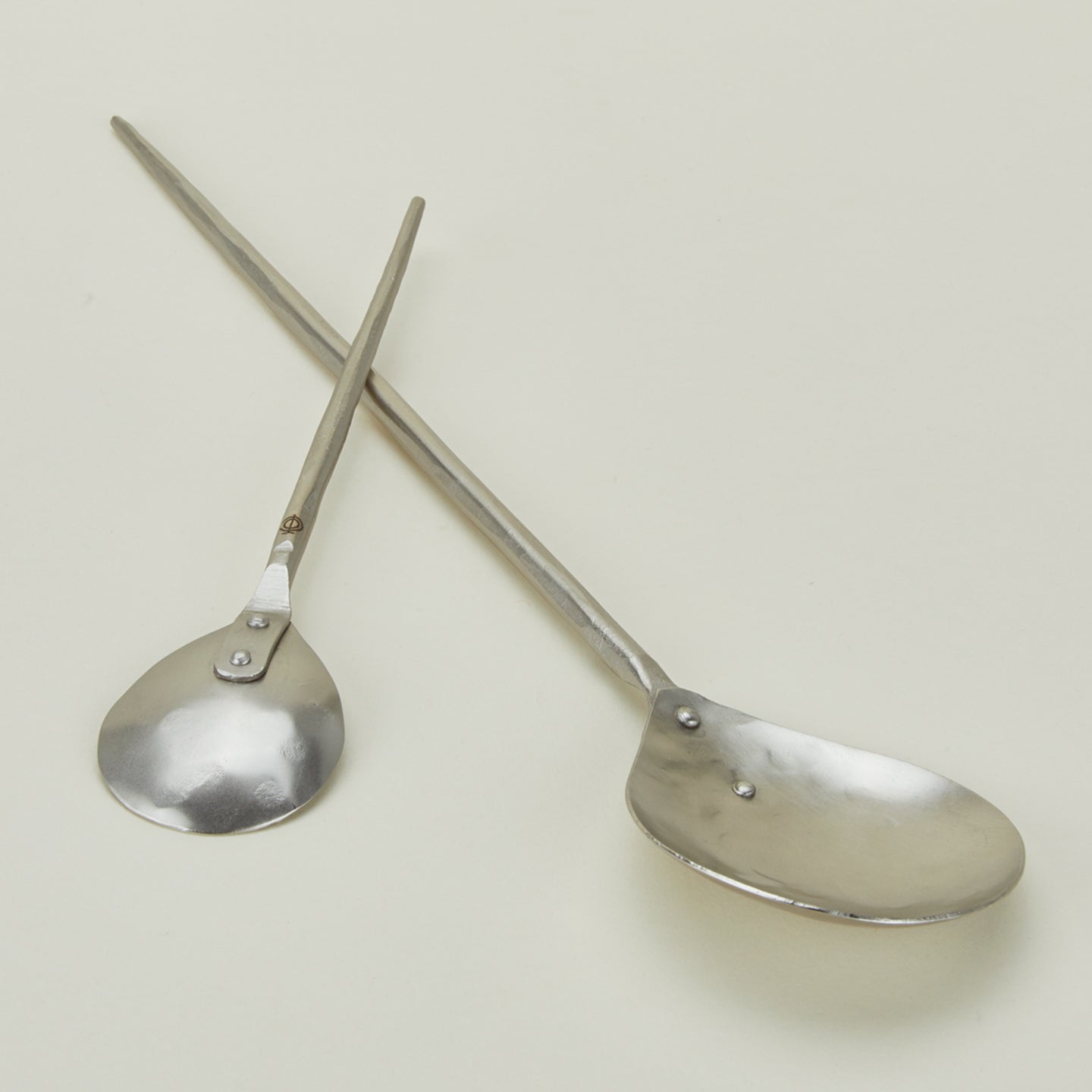 Forged pewter stir spoon detail