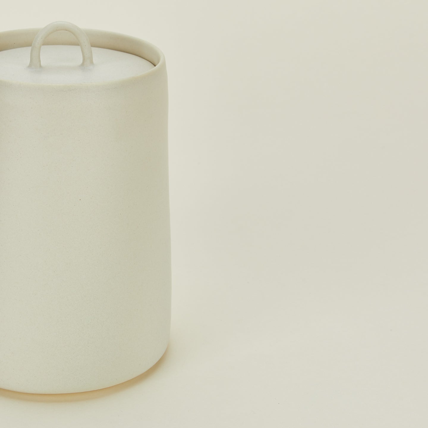 Detailed view of Tracie Hervey short lidded jar