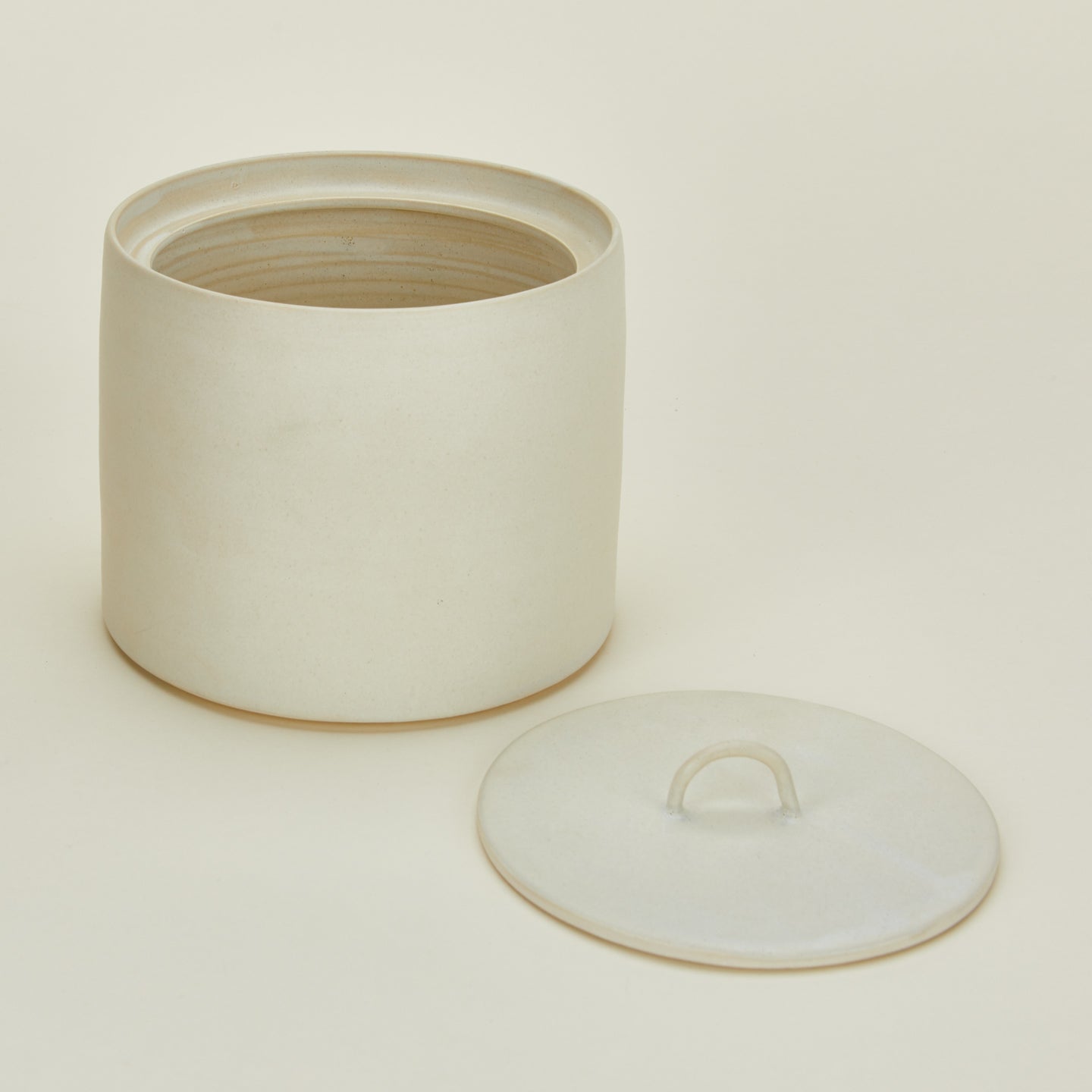 close up view of Tracie Hervey lidded jar