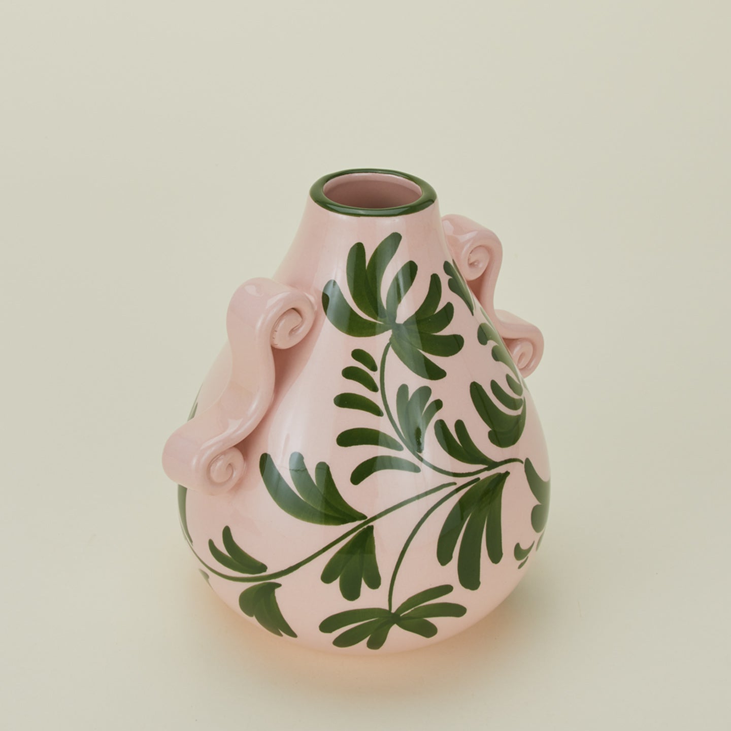 Painted Teardrop Vase - Nude/Olive