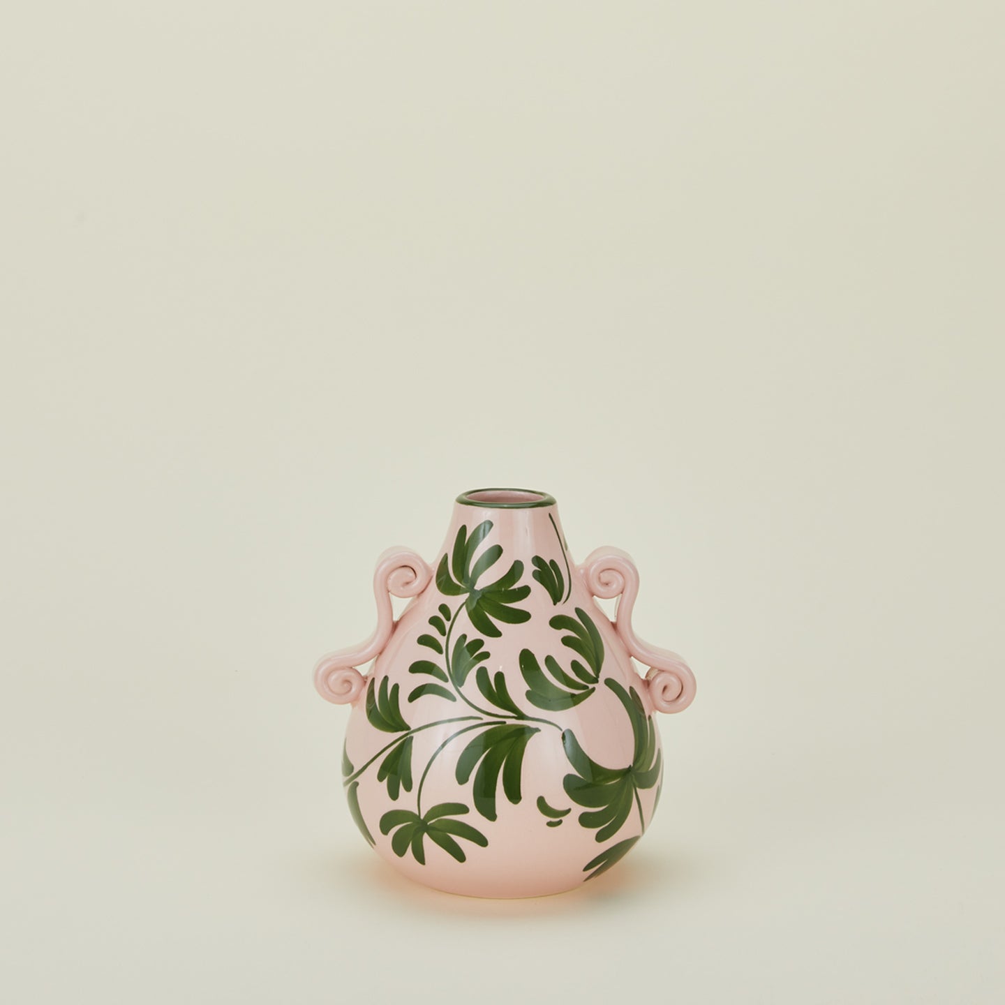 Painted Teardrop Vase - Nude/Olive