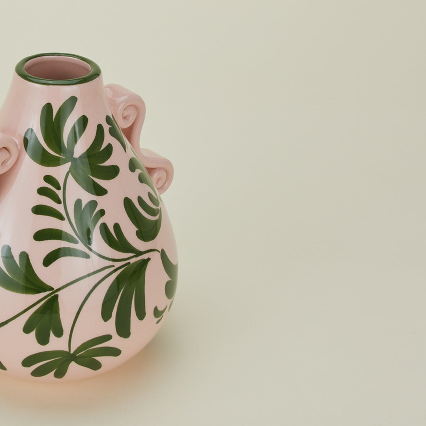 Painted Teardrop Vase - Nude/Olive