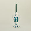 Striped Ceramic Candle Holder - Blue Squiggle