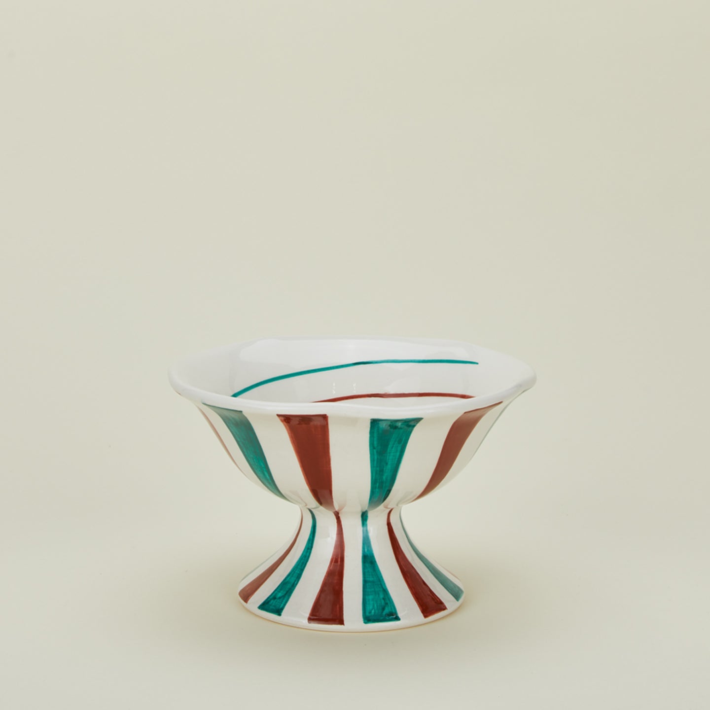 Tutti Frutti Footed Bowl - Cacao + Blue Stripes