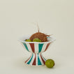 Tutti Frutti Footed Bowl - Cacao + Blue Stripes
