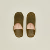 Handmade Leather Slippers - Olive