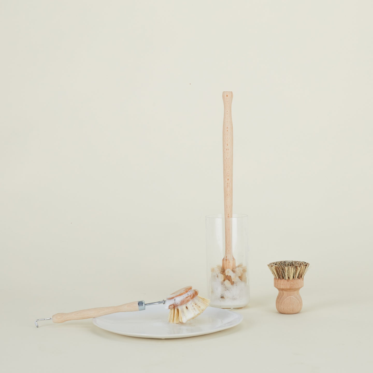 Essential Wood Handled Scrubber + Replacement Brush