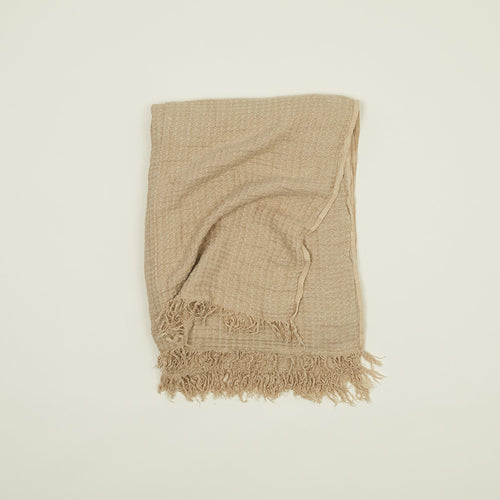 Simple Linen Throw - Flax