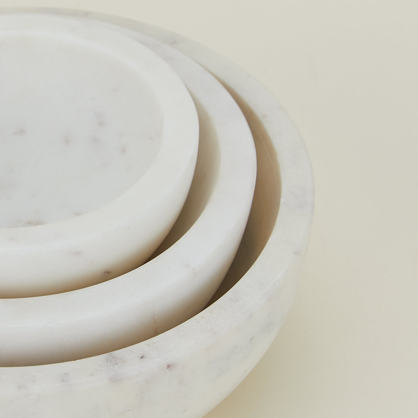 Close up of Simple Marble Bowl in White.