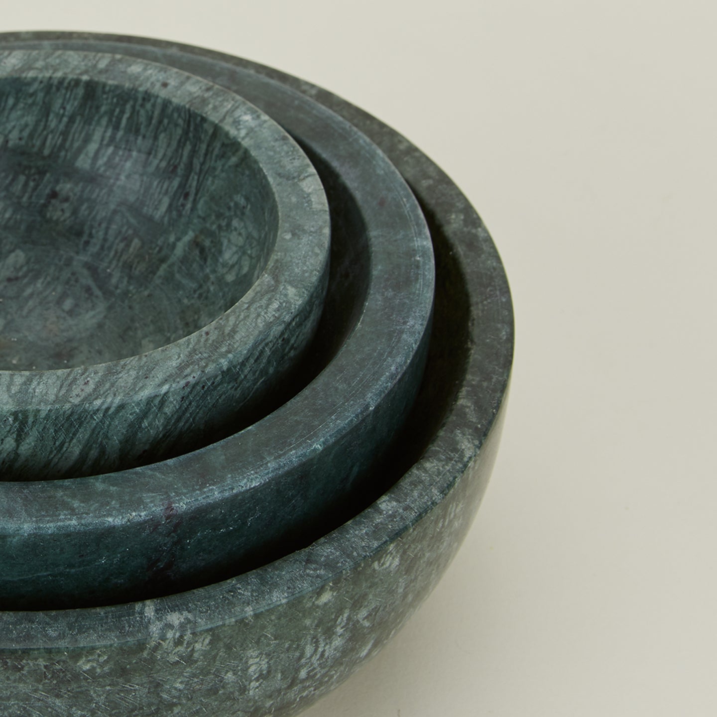 Close up of Simple Marble Bowl in Green.