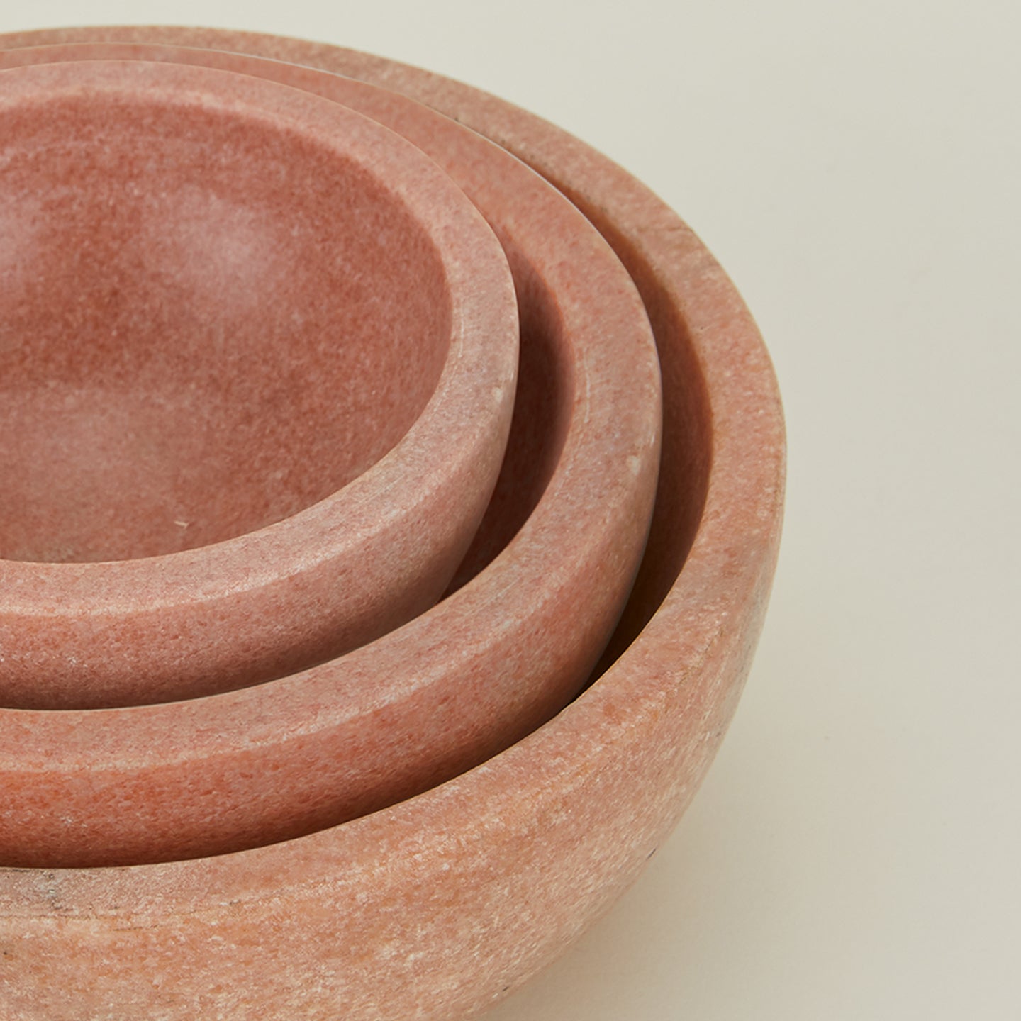 Close up of Simple Marble Bowl in Pink.