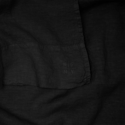 Simple Linen Flat Sheet - Black