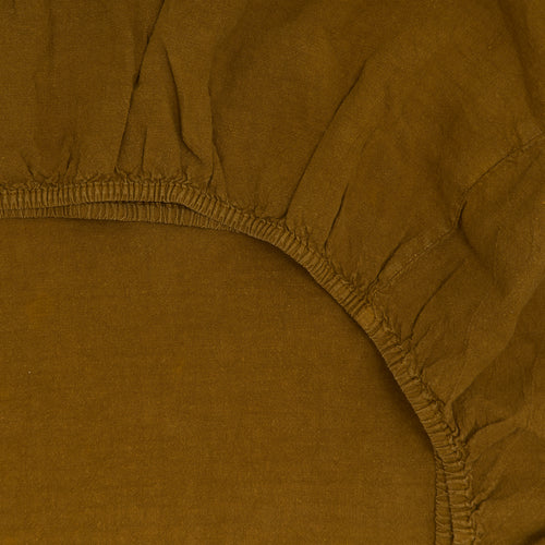 Simple Linen Fitted Sheet - Bronze