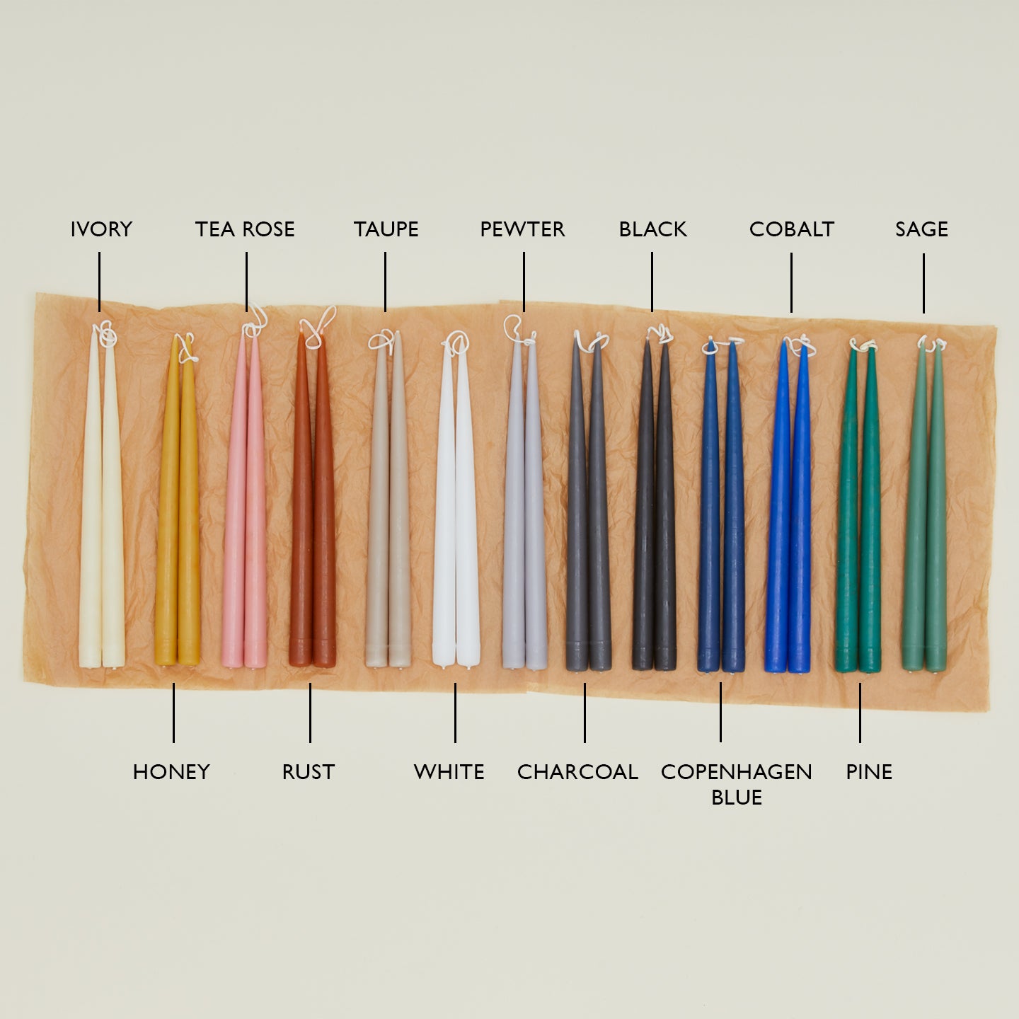 Hand Dipped Taper Set - Ivory