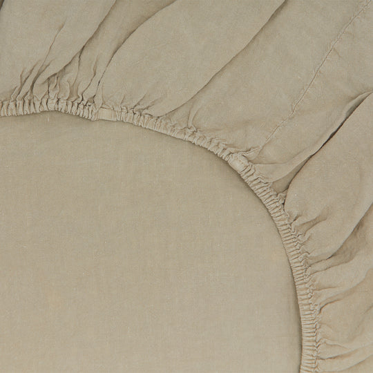 Simple Linen Fitted Sheet - Flax