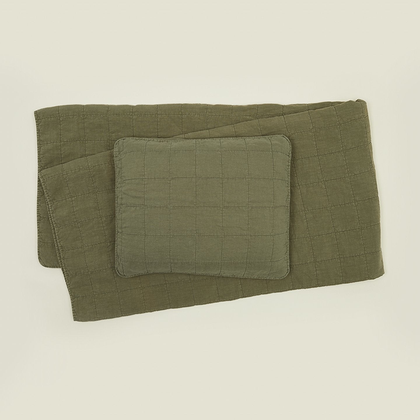 Simple Linen Quilt - Olive