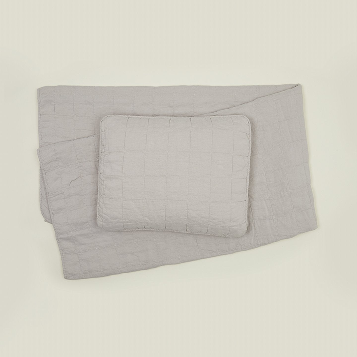 Simple Linen Quilt - Light Grey