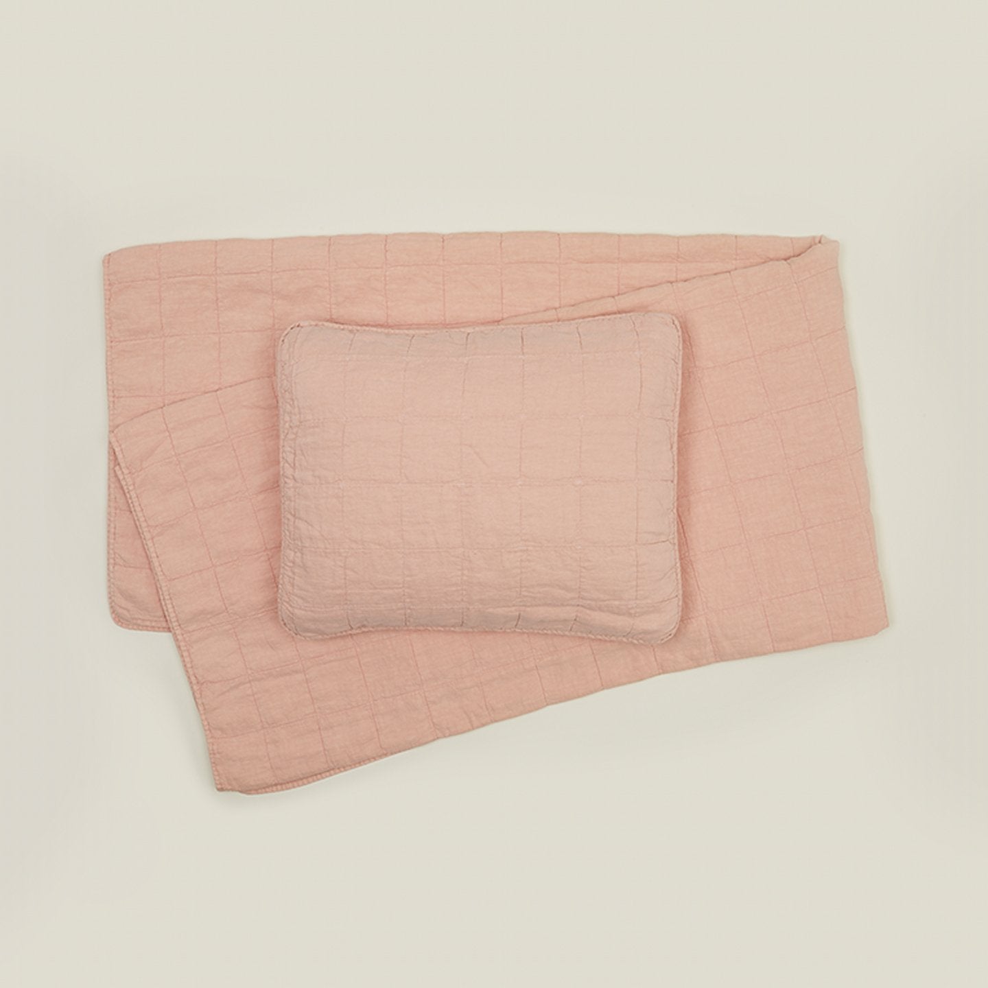 Simple Linen Quilt - Blush