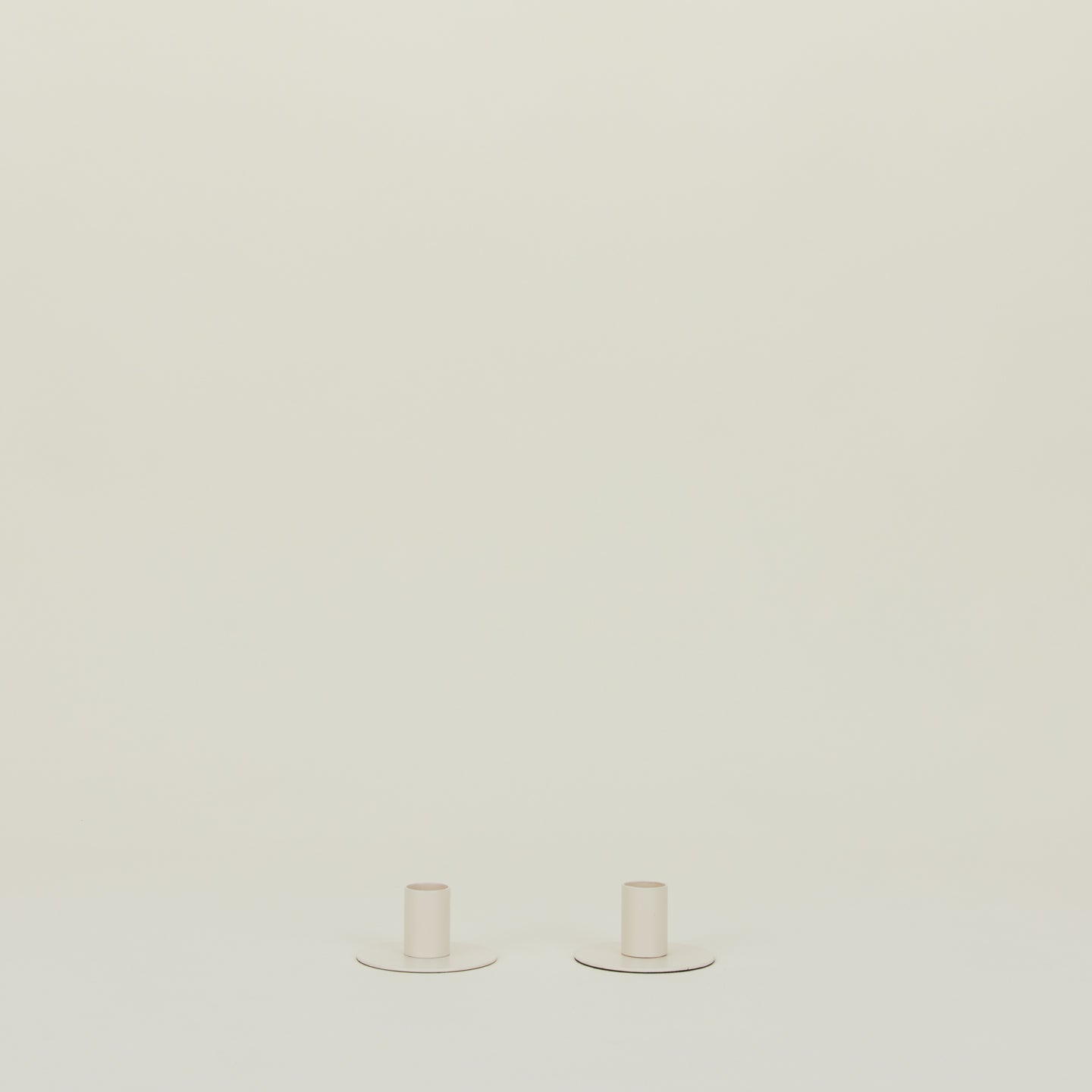 Essential Metal Candle Holders, Set of 2 - Ivory