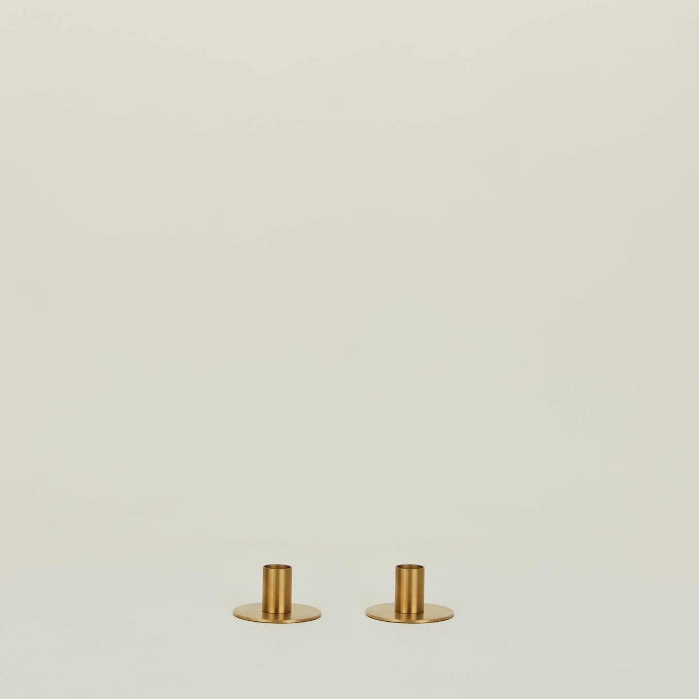 Essential Metal Candle Holders, Set of 2 - Brass