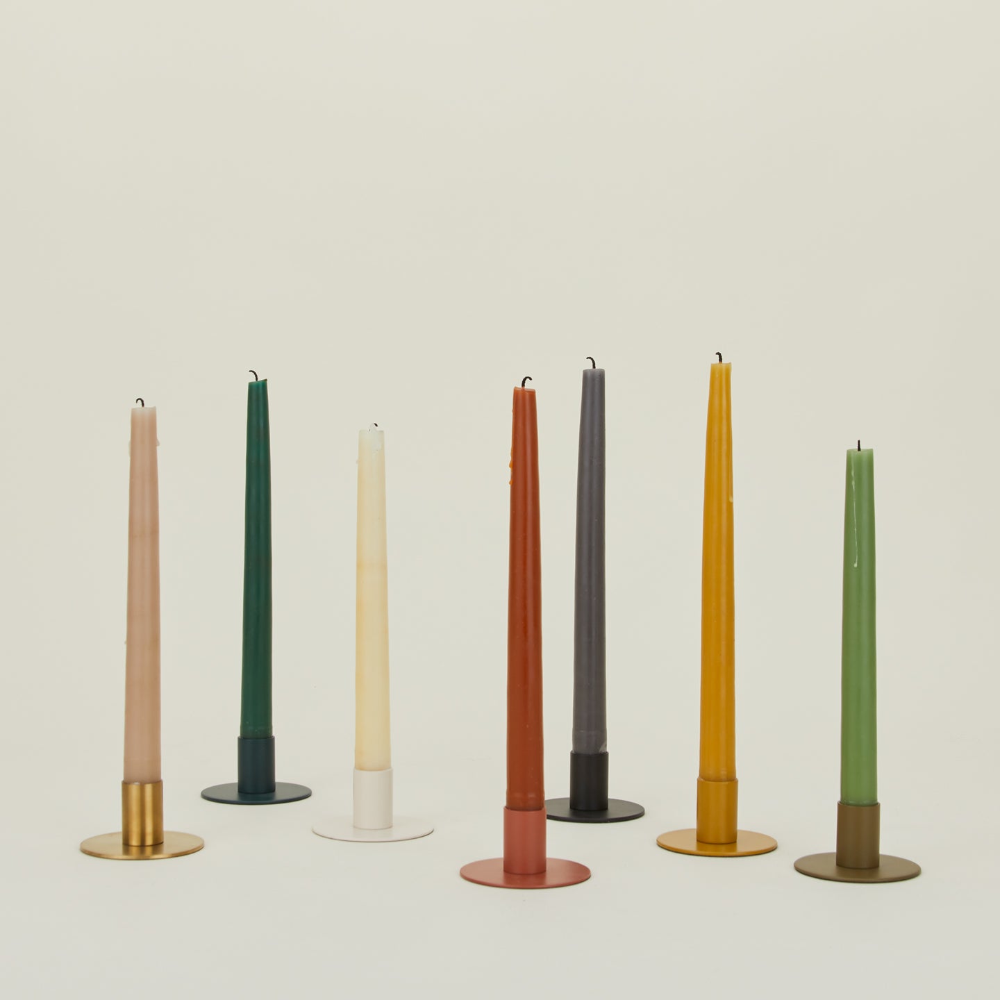 Essential Metal Candle Holders, Set of 2 - Ivory