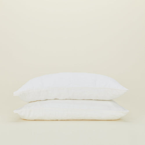 Simple Linen Pillowcases - White