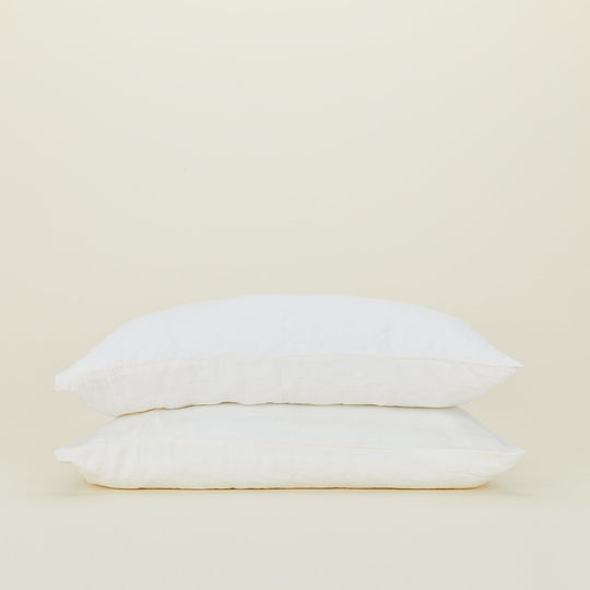 Simple Linen Pillowcases, Set of 2 - White