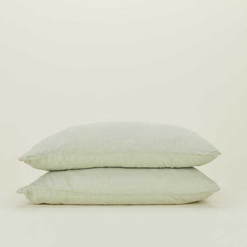 Simple Linen Pillowcases - Sage
