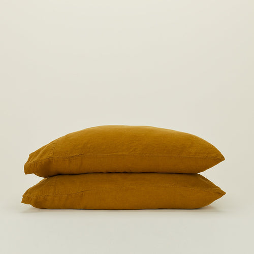 Simple Linen Pillowcases - Bronze