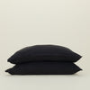 Simple Linen Pillowcases, Set of 2 - Black