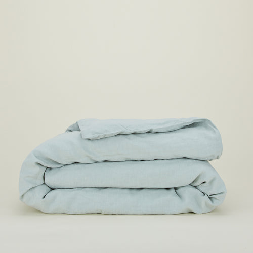 Simple Linen Duvet - Sky