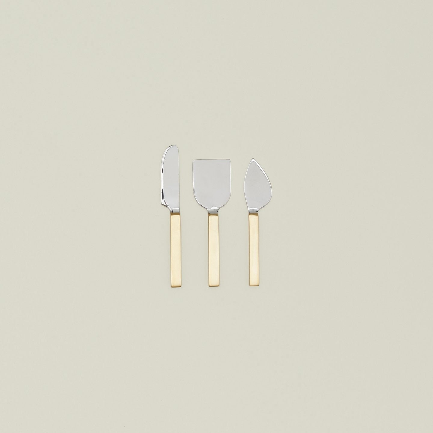 Simple Brass Cheese Knives, Set of 3