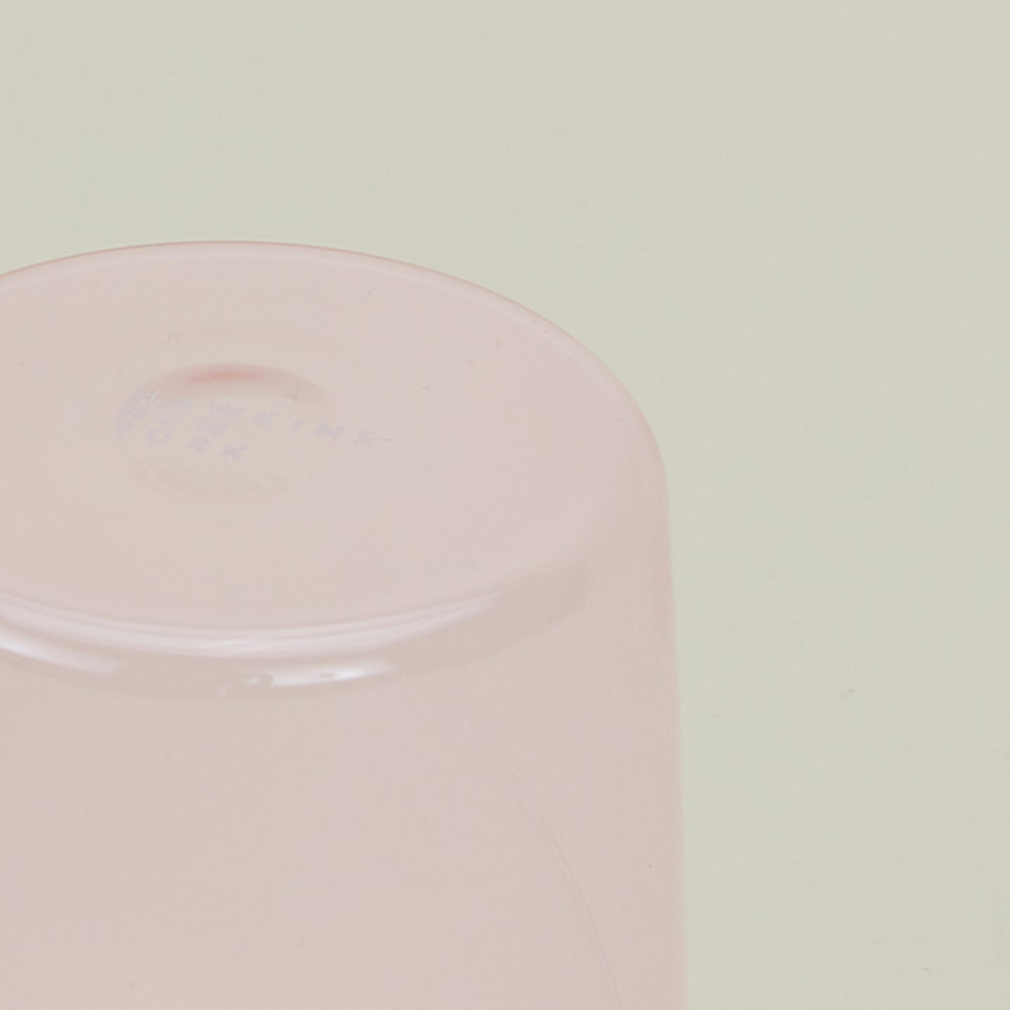 Close up of the bottom of the Essential Glass in Blush.