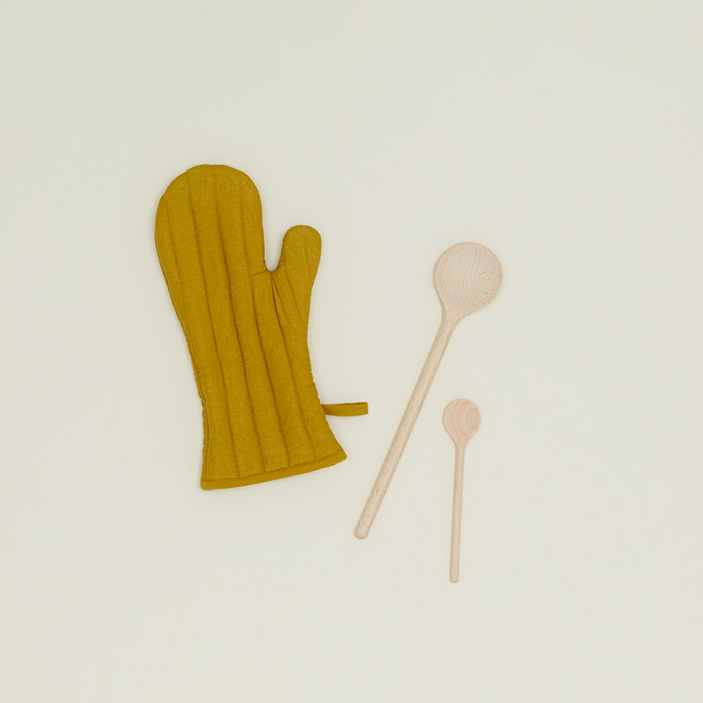 Simple Linen Oven Mitt - Mustard