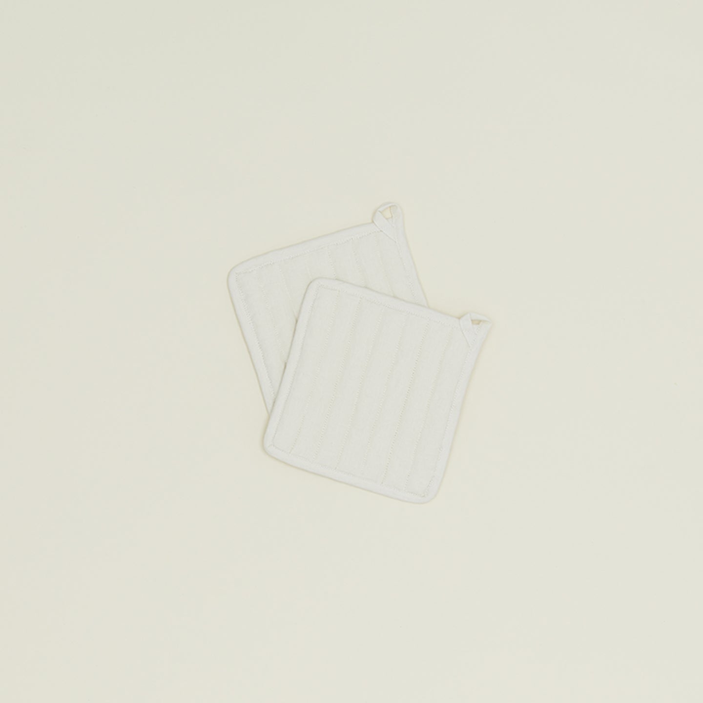 Simple Linen Pot Holder, Set of 2 - Ivory