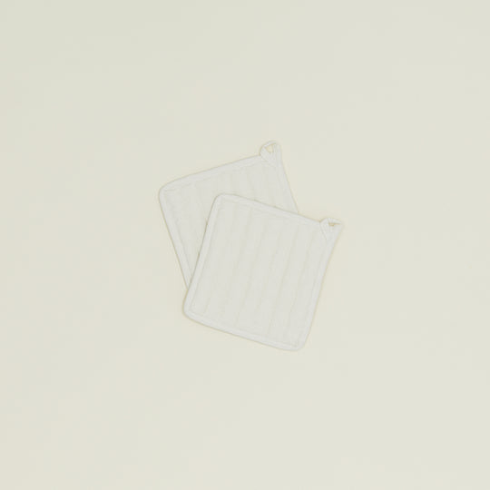 Simple Linen Pot Holders, Set of 2 - Ivory