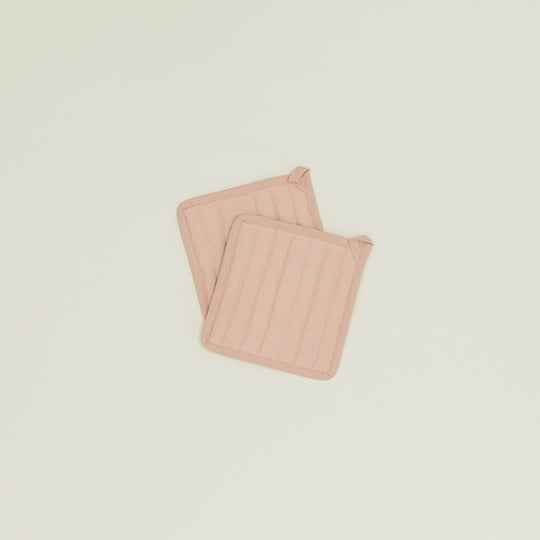 Simple Linen Pot Holders, Set of 2 - Blush