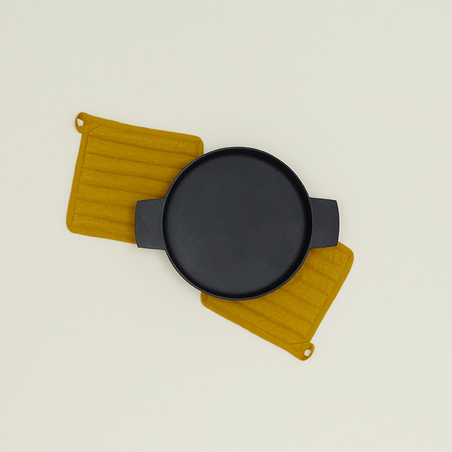 Simple Linen Pot Holder, Set of 2 - Mustard