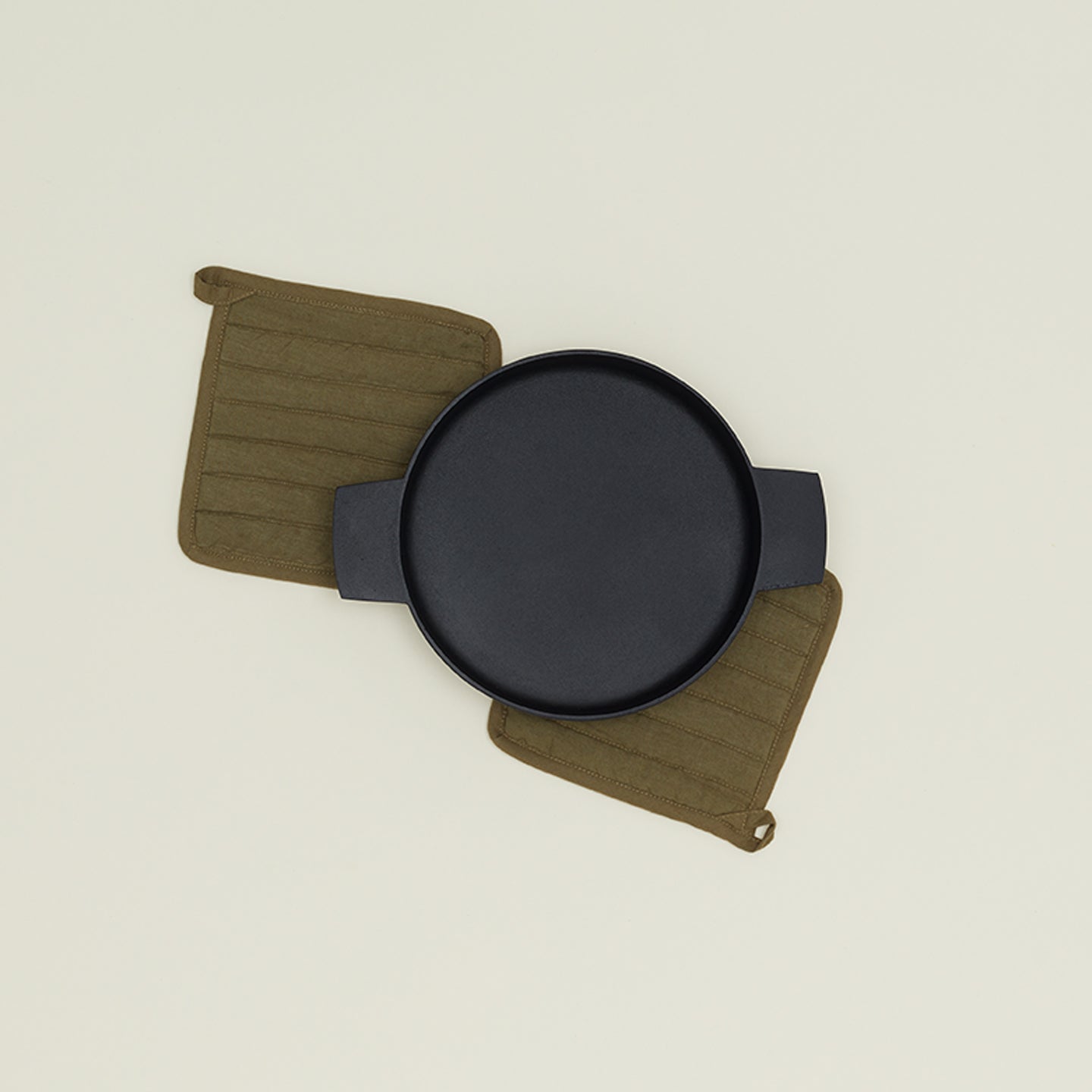 Simple Linen Pot Holder, Set of 2 - Olive