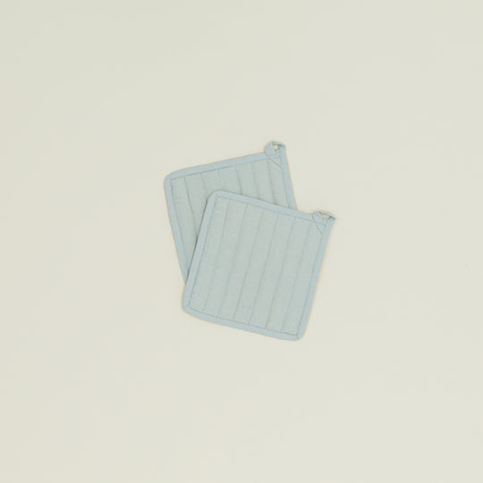 Simple Linen Pot Holders, Set of 2 - Sky