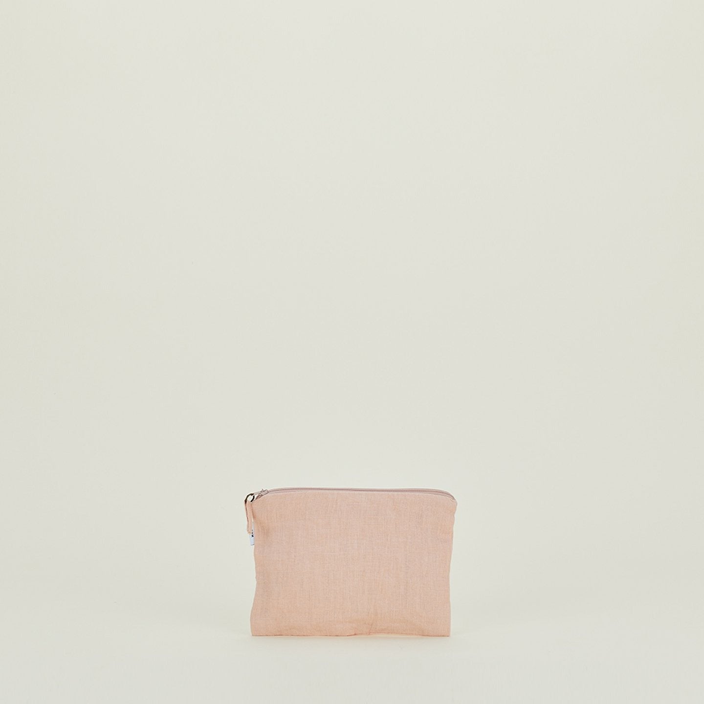 Simple Linen Zipper Pouch - Blush