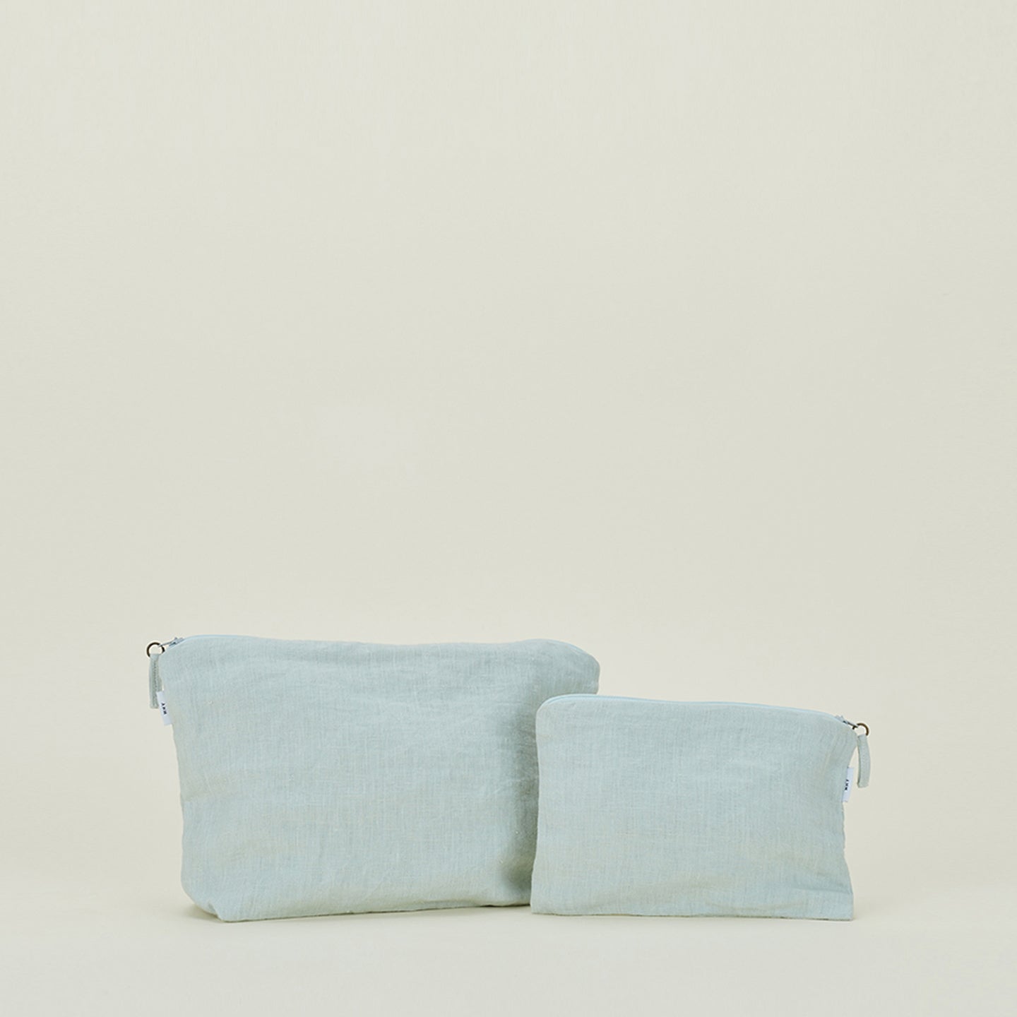Simple Linen Zipper Pouch - Sky