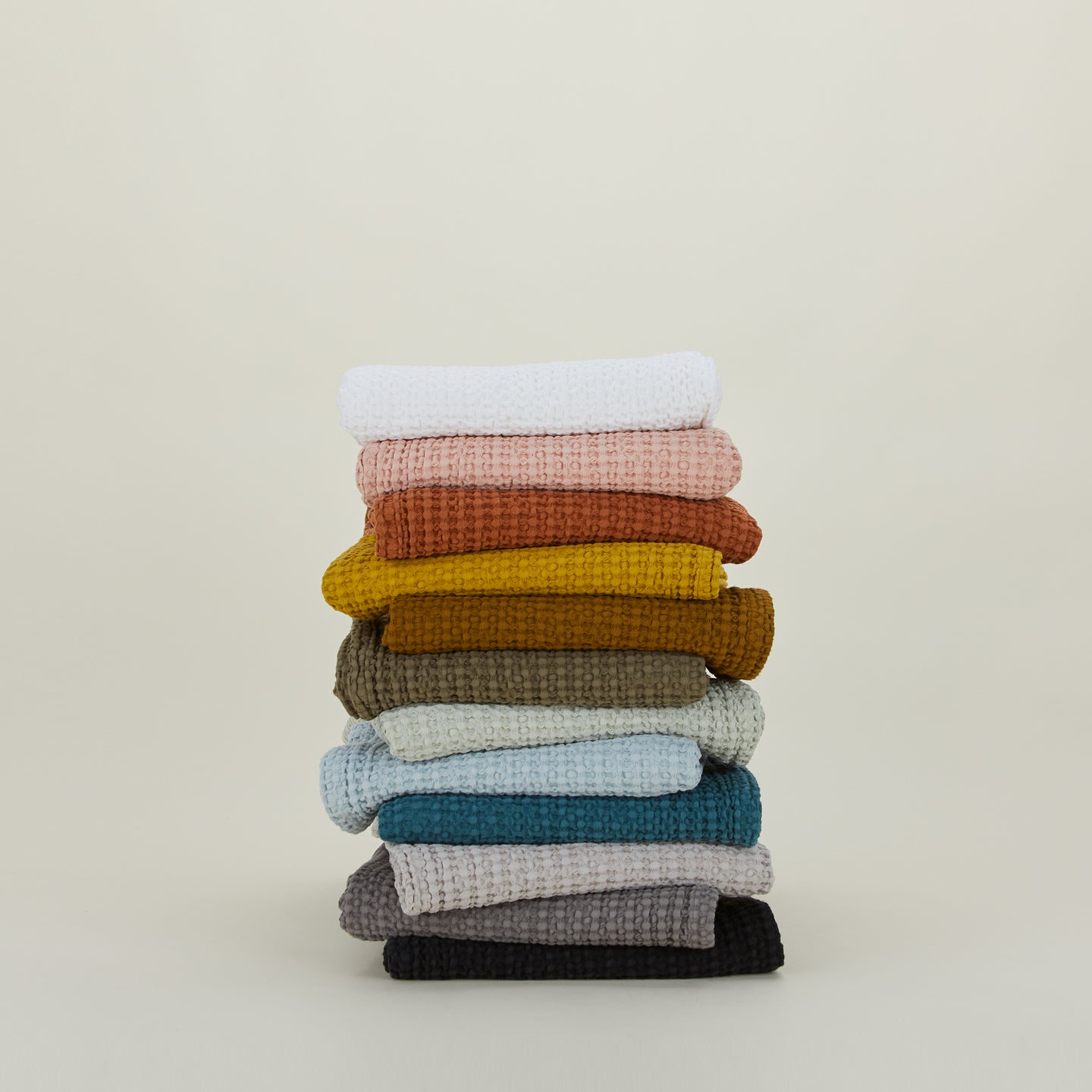 Simple Waffle Towel - Black