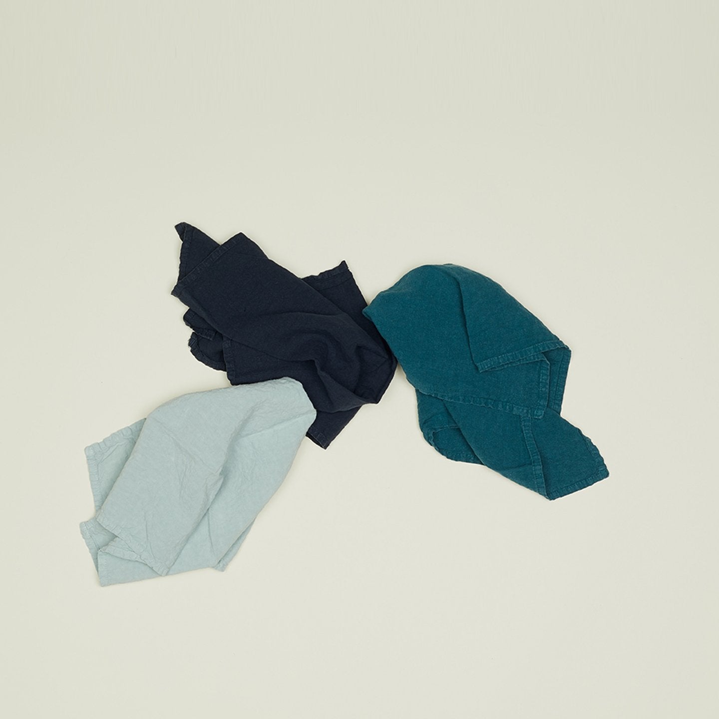 Three Simple Linen Napkins in various colors.